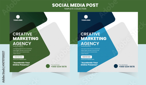 Creative marketing corporate social media and agency banner or instagram post template