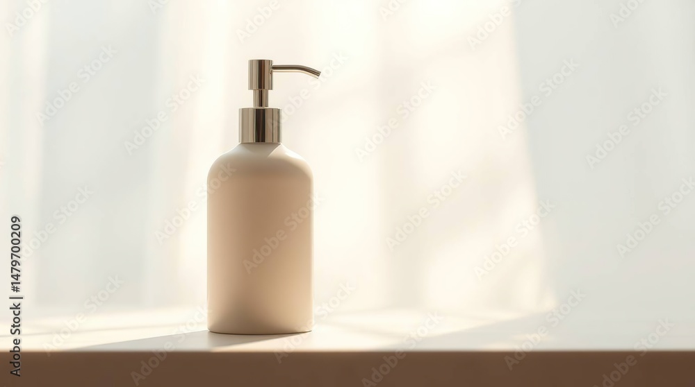 Obraz premium White Lotion Dispenser Sunlight.
