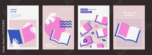 Book fair poster for advertising. banner for book fair in modern bold style. Advertising template for bookstore, bookshop, library.