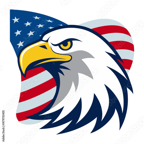 american eagle and american flag