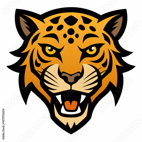 Leopard head vector logo illustration