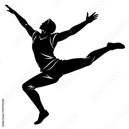 silhouette of a man jumping