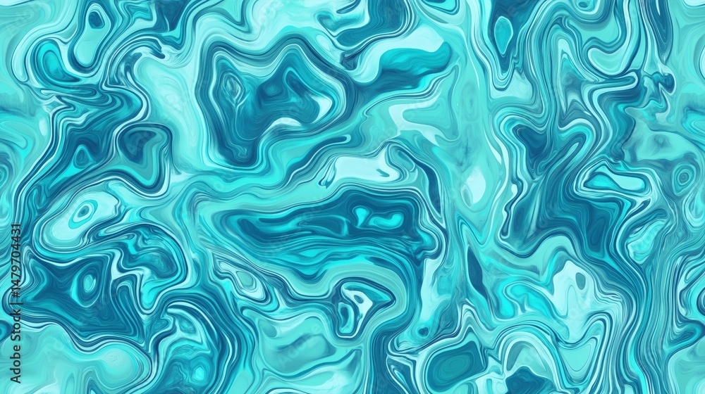 Fototapeta premium Abstract Marbled Swirl Pattern Background in Cool Tones