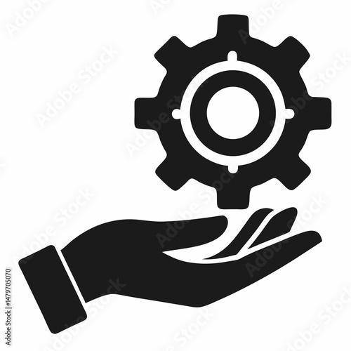 hand holding gear