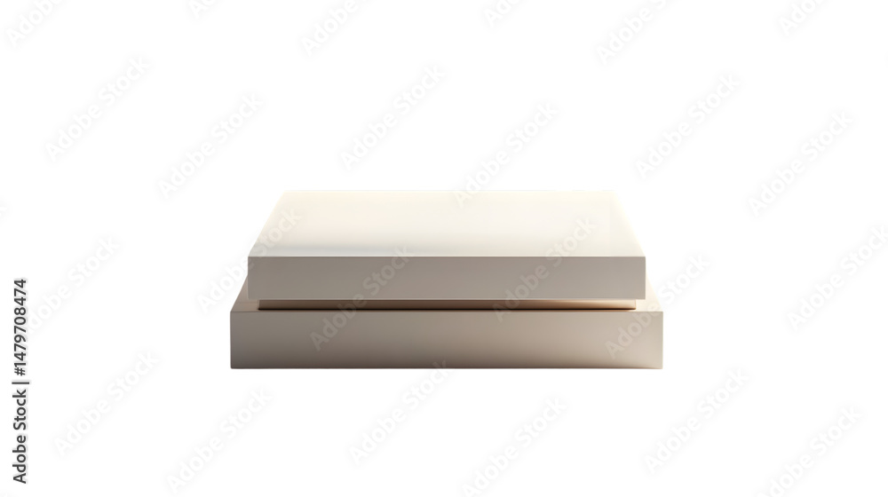 Elegant Rectangular Box with Minimalistic Label on White Background Elegant Rectangular Box with Minimalistic Label on White Background