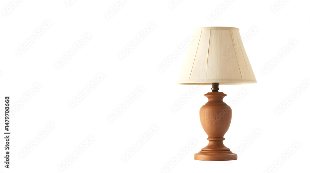 Modern Table Lamp on White Background with Copy Space Modern Table Lamp on White Background with Copy Space