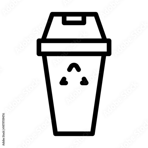 recycle bin line icon