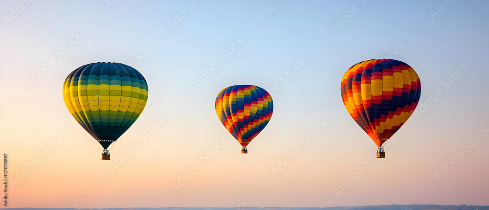 Obraz premium Colorful Hot Air Balloons At Sunrise