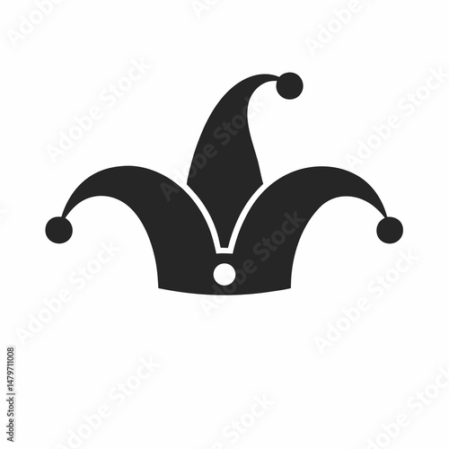 Jester Juggling Hat Vector Illustration for Costume and Festival Icons.

