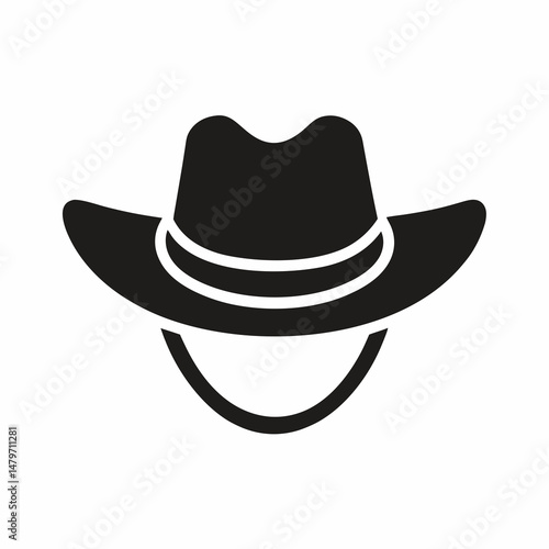 Vector Illustration of Man Wearing Wide Brim Hat for Fashion, Country, or Western Style Representation