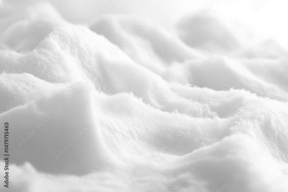 Obraz premium An expanse of pure white snow forms gentle waves, creating a soft, serene landscape and evoking a sense of endless calm.