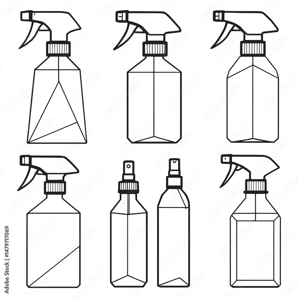 Minimalistic Spray Bottle Design for Household Use Illustration Minimalistic Spray Bottle Design for Household Use Illustration
