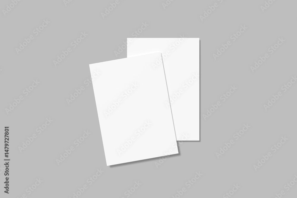 Minimalist A5 Flyer Blank Mockup with Grey Background Minimalist A5 Flyer Blank Mockup with Grey Background