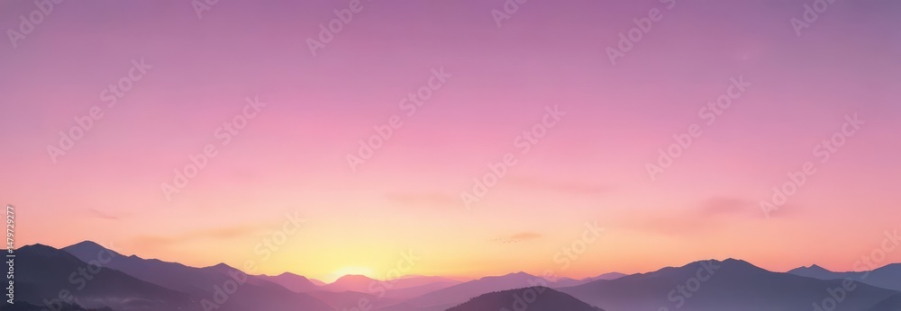 Obraz premium Fuzzy pastel sunset, pink blue yellow gradient, color, cheerful, texture