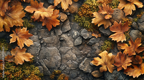 Autumn leaves resting on the ground