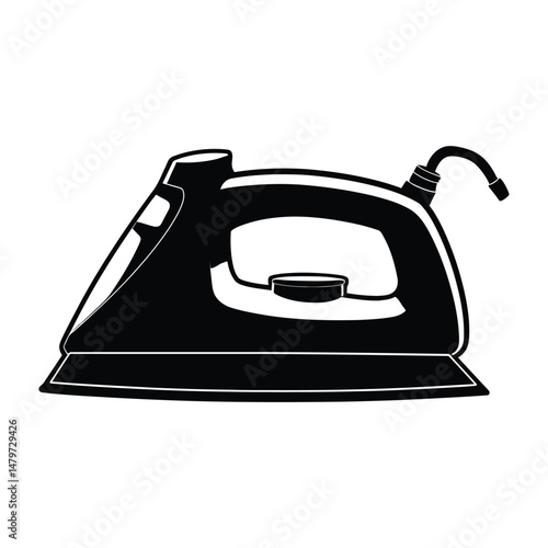Iron Silhouette Clipart on White Background