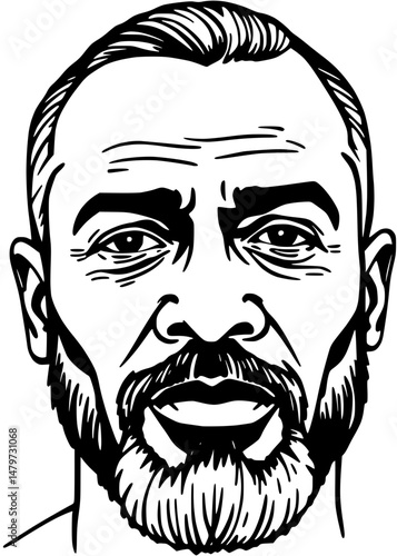 Portrait of a Man with Beard and Receding Hairline