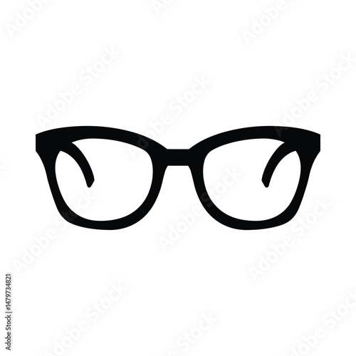 Reading Glasses Silhouette Clipart on White Background