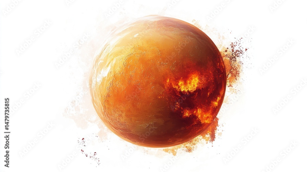 Fototapeta premium Fiery, alien planet