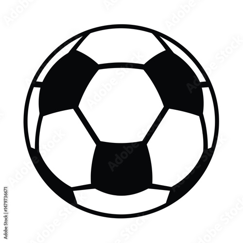 Soccer Ball Silhouette Clipart on White Background