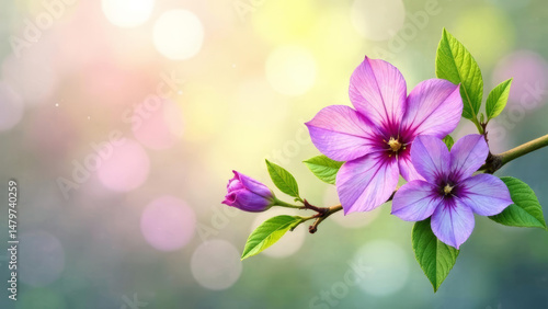 Spring Flower Poster with Soft Bokeh Background – Bright Floral Art for Wall Decor