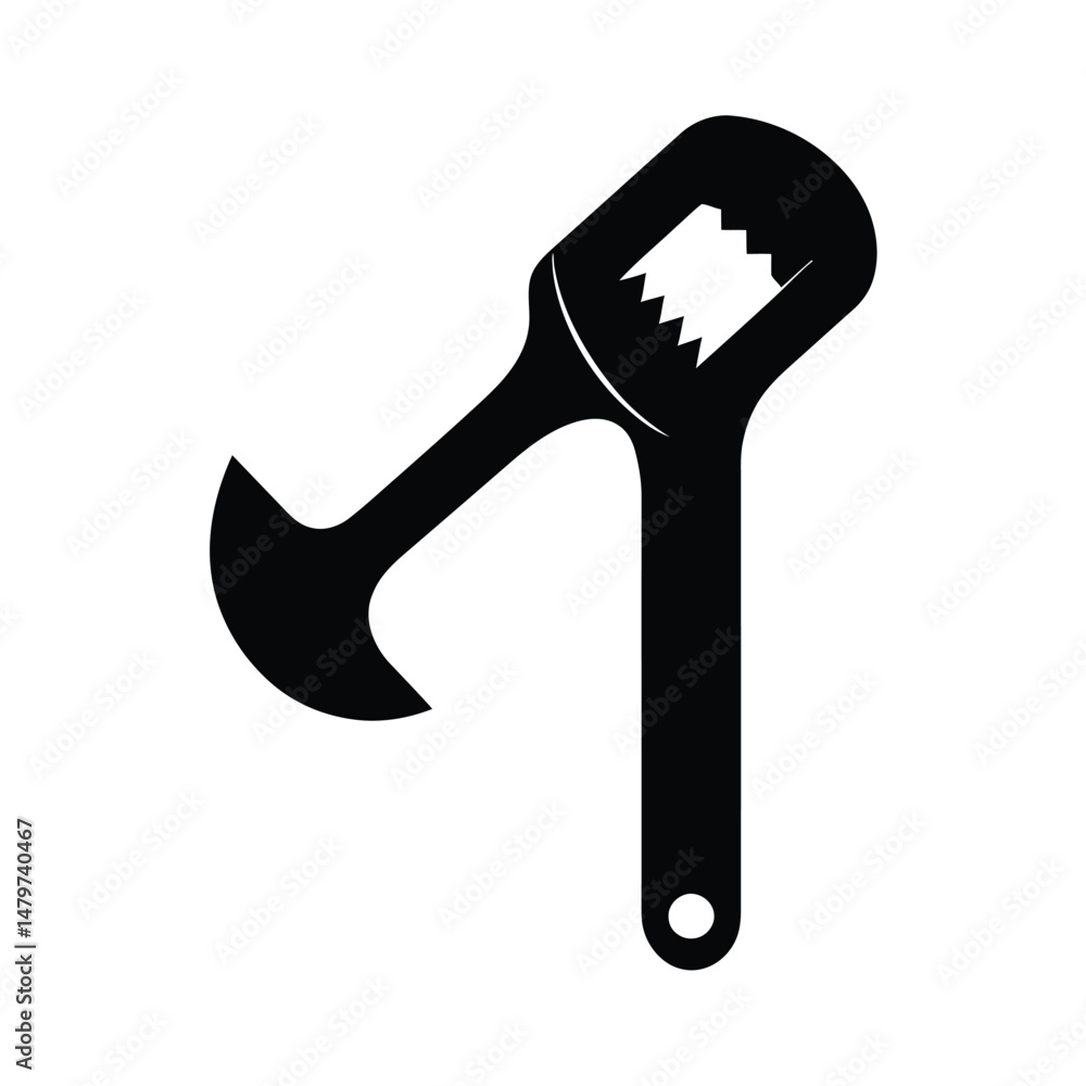 Wrench Silhouette Clipart Black on White Background Wrench Silhouette Clipart Black on White Background