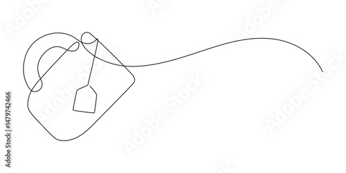 Mug of tea, or coffee. Continuous line drawing.