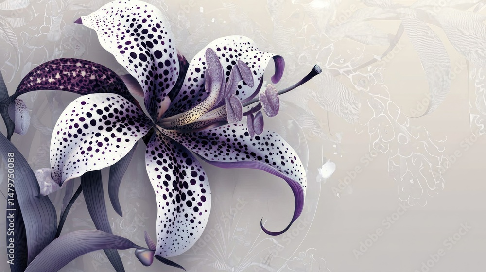 Fototapeta premium Elegant, detailed lily flower design