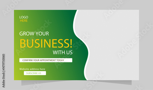 Grow your business youtube thumbnail design template