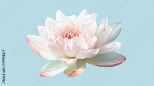 Delicate, pale pink lotus flower, close-up