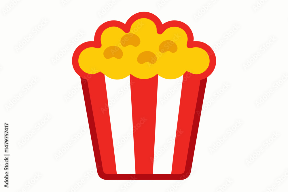 popcorn in a box vector illustration, popcorn box symbol popcorn in a box vector illustration, popcorn box symbol