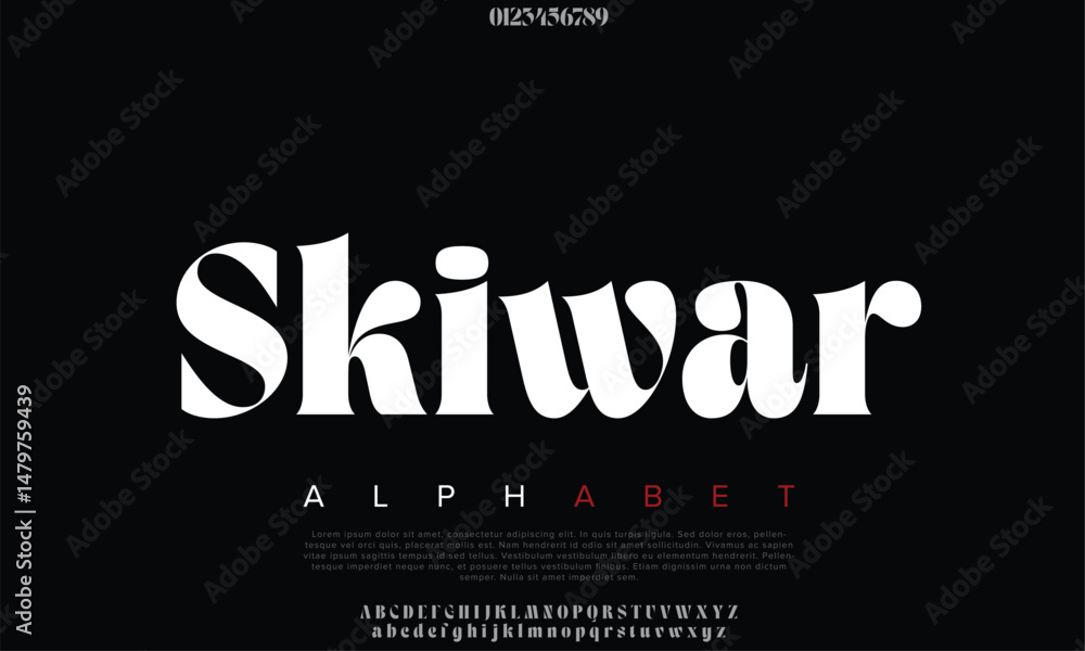Fototapeta premium Luxury Skiwar alphabet letters font for logo