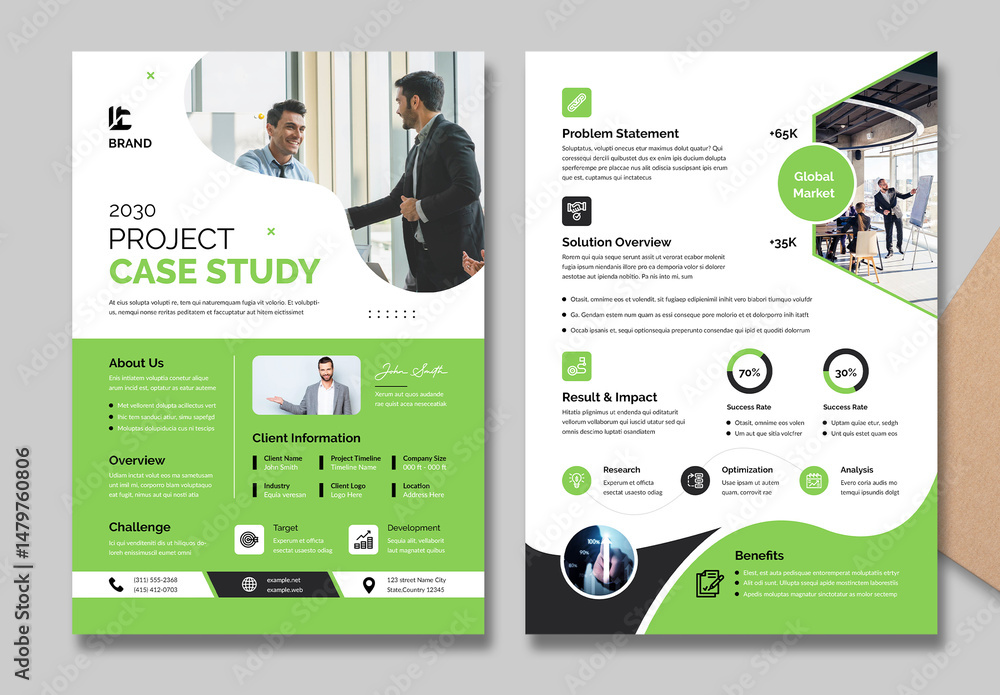 Project Case Study Template Layout Stock Template | Adobe Stock