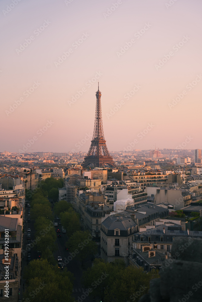 Fototapeta premium Eiffel Tower during sunset