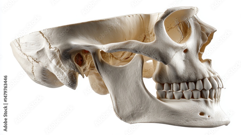 Naklejka premium Human Occipital Bone Detailed 3D Model of Skull Anatomy