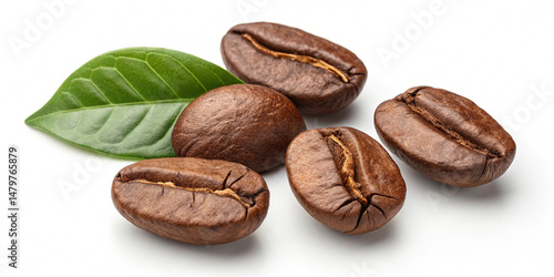Set of fresh roasted coffee beans isolated on white background images light background