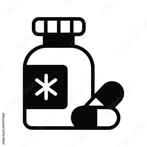 Get a glimpse of our latest glyph icon of pills bottle