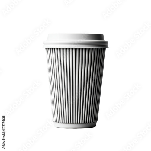 Wallpaper Mural Disposable Coffee Cup with Lid, Minimal Design, No Branding, High Contrast Lines , Transparent Background Torontodigital.ca