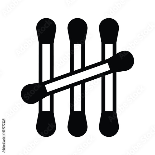 An easy to edit glyph icon showing medicated cotton swabs