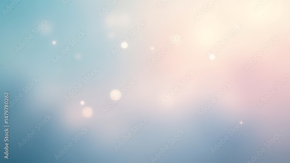Naklejka premium Soft blurry bokeh background with pastel colors and floating bright orbs for design