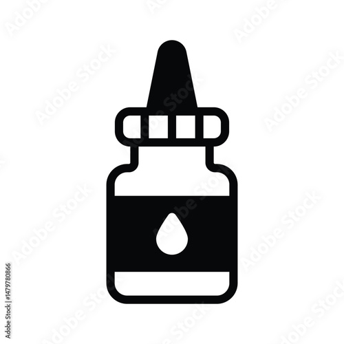 Get this trendy glyph style icon of eye drops bottle