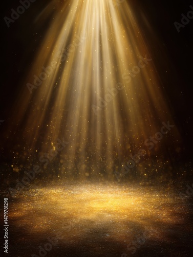Wallpaper Mural Golden light rays shining down on a stage, creating a magical and ethereal atmosphere, studio shot, spotlight effect Torontodigital.ca