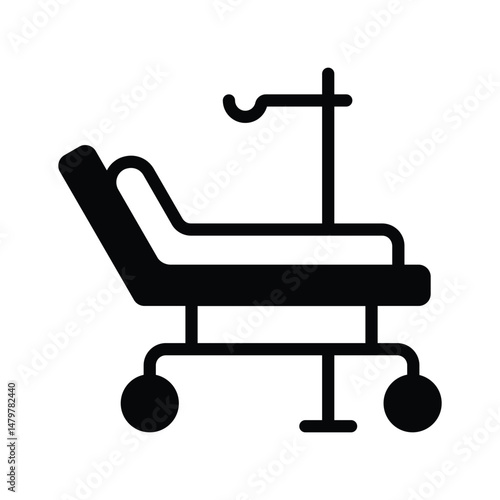 Check out our premium glyph icon of hospital bed