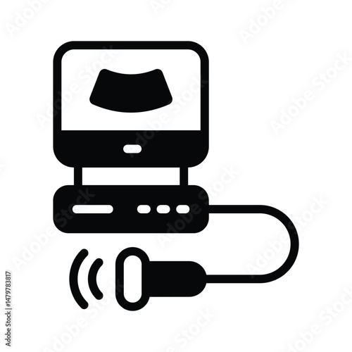 Grab this trendy glyph style icon of ultrasound machine