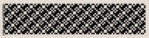 Seamless black and white mid century modern geometric pattern for banners, backgrounds, fabric design, home decor.