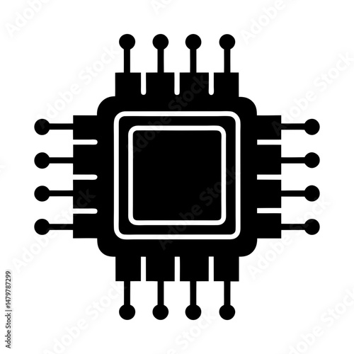 Integrated Circuit (IC) silhouette vector