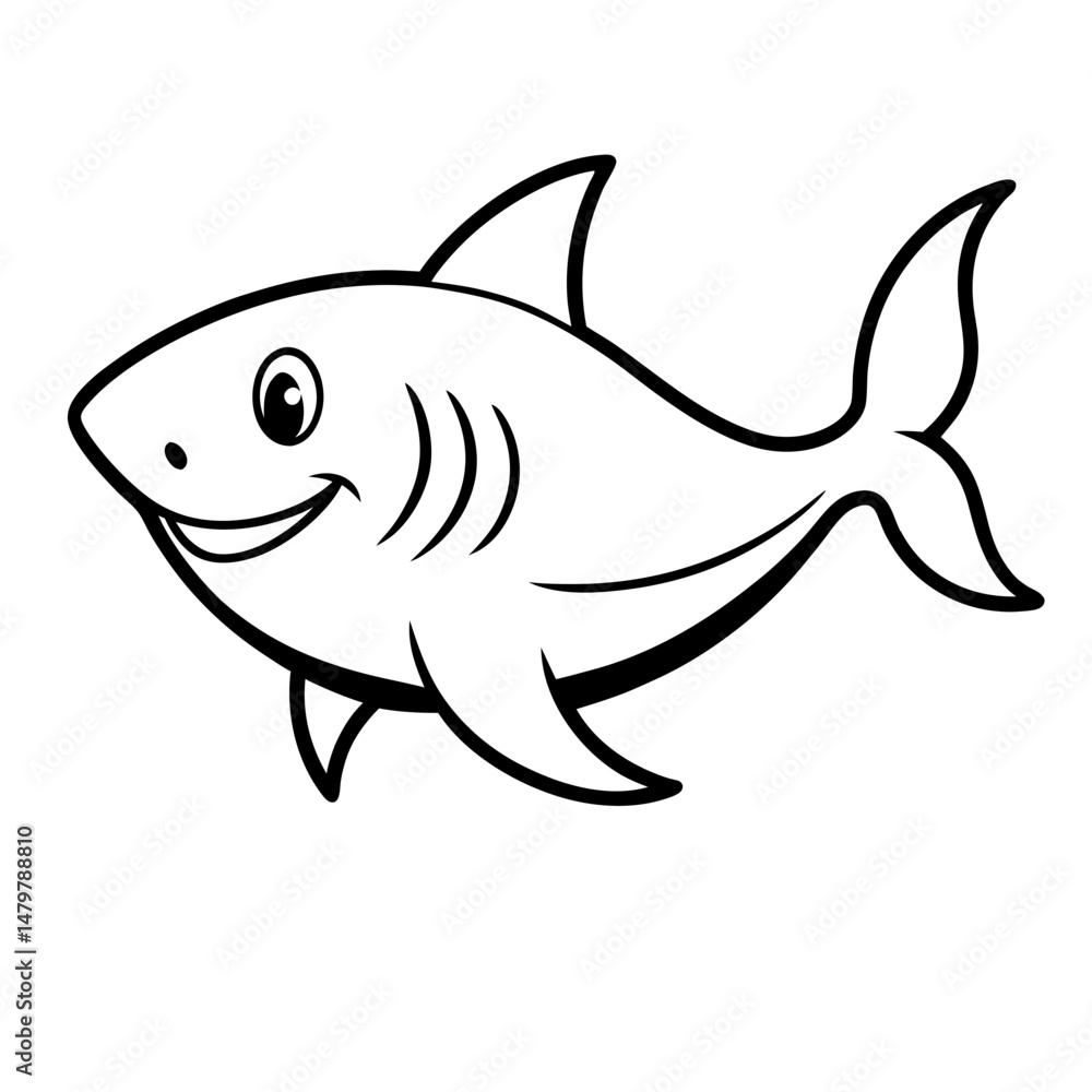 Obraz premium Baby Shark Outline Icon