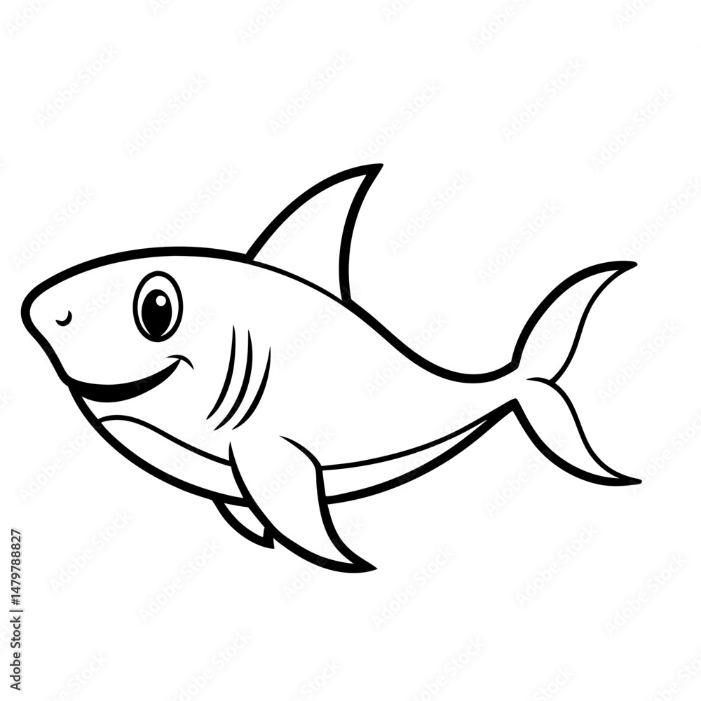 Fototapeta premium Baby Shark Outline Icon