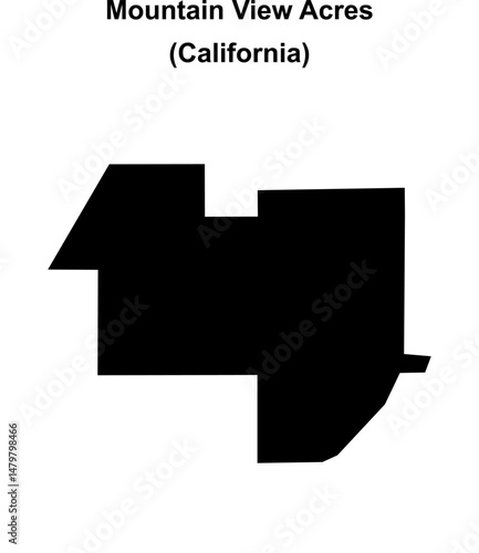 Mountain View Acres (California) blank outline map