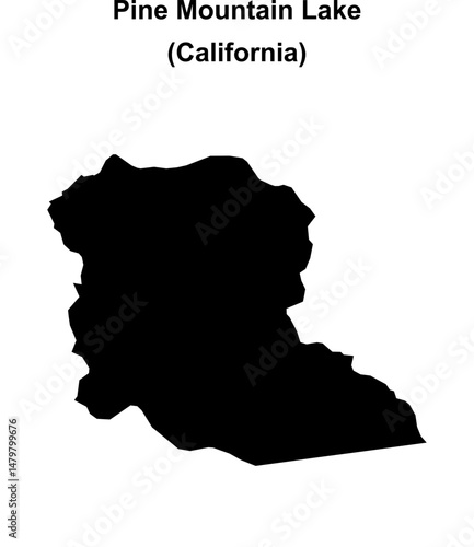 Pine Mountain Lake (California) blank outline map